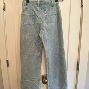 Warm wide leg denim pants